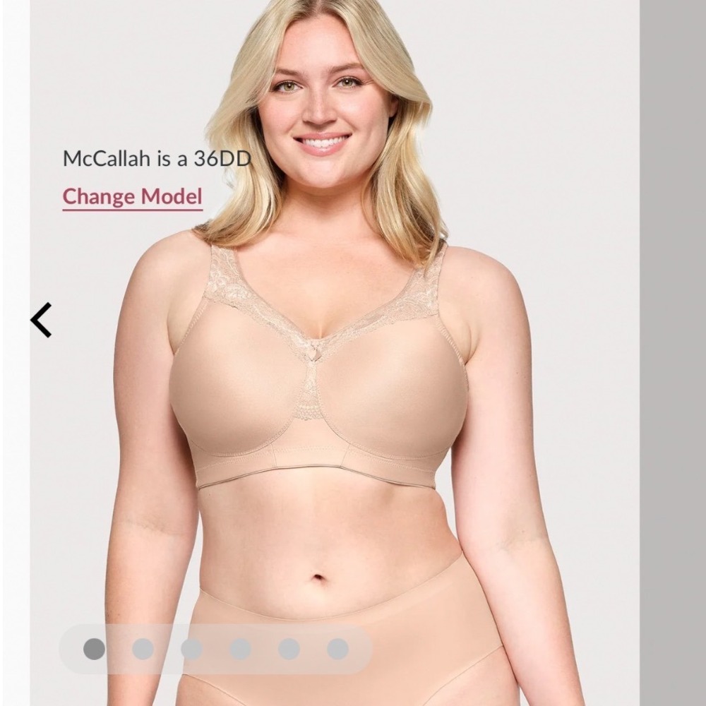 Glamorise MagicLift Lace Full Figure Support Bra 1007 Cafe 40G Wireless